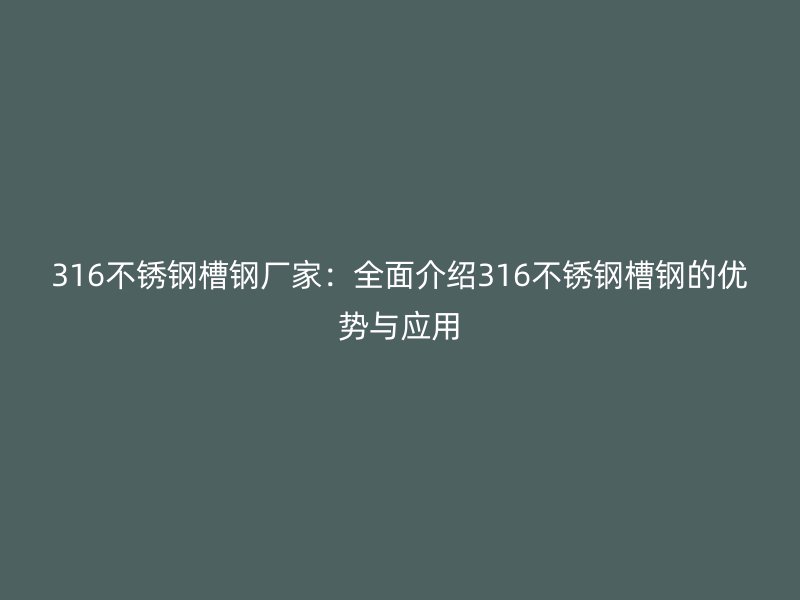 316不銹鋼槽鋼廠家：全面介紹316不銹鋼槽鋼的優(yōu)勢(shì)與應(yīng)用